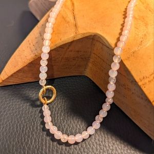 Rose Pink Quartz Love Semi Precious Accents Necklace A.N.A. NWT